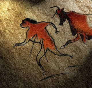 Scène de chasse dans une grotte